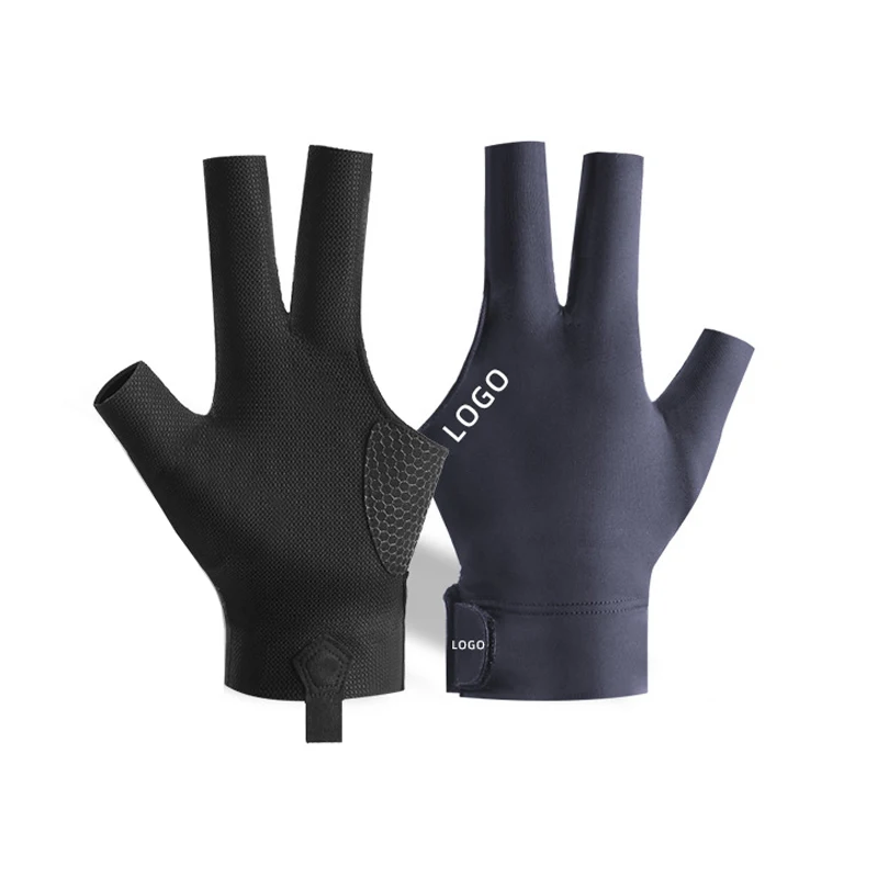 Custom 3-Finger Durable Non-Slip Breathable Snooker Gloves for Professional Table Players for Snooker & Billiard Balls