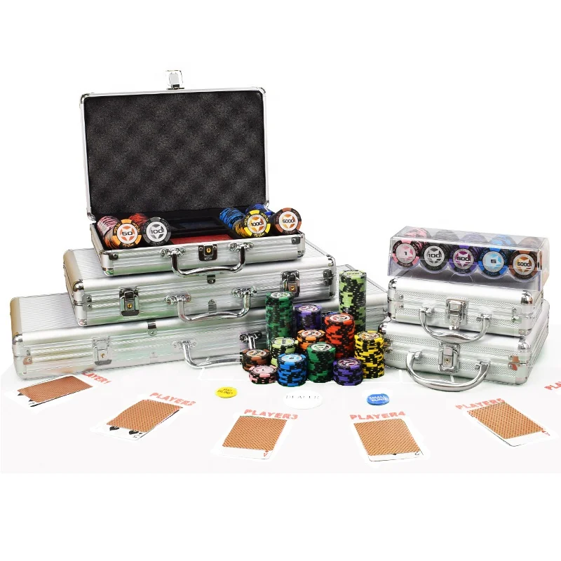 Customize Wholesale Casino Game Empty 300 500 1000 Chip Aluminum Poker Case Set Box