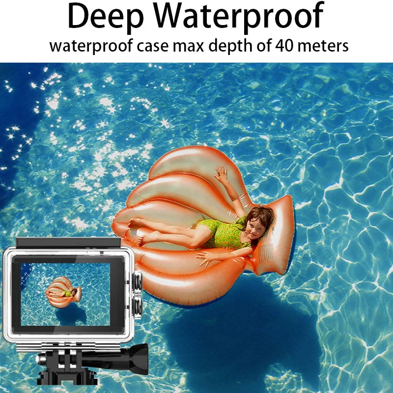 Wi-Fi Action Camera 4K HD Remote Control Underwater 30M Waterproof Sport Camera with factory price