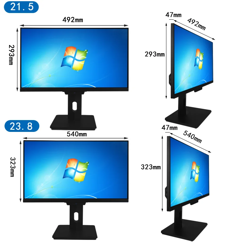 Qihui oem aio Touch All-in-One 27inch  Desktop computer pc  case  Black Android/Linux/win7/win8/win10  Webcam, USB Type-C  Home