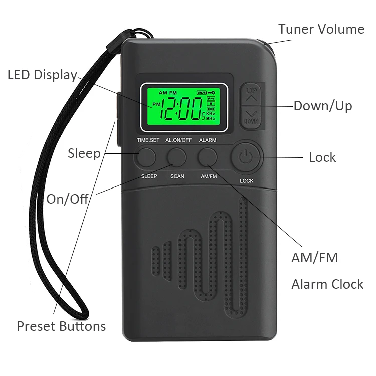 Mini FM 87.5-108MHz AM 522-1620KHz 2 Bands Radio AA Batteries Pocket Internet OEM Order Service
