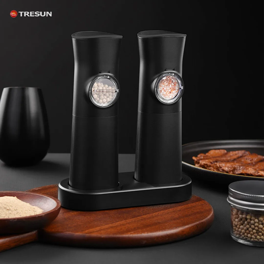 adjustable coarseness battery powered gravity  Automatic spice grain pepper stainless steel automatic grinder