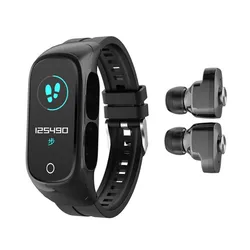 New products 2021 Heart Rate Fitness Tracker Blood Pressure Monitor Smartwatch 2 in 1 Earphone Men Women Smart watch N8