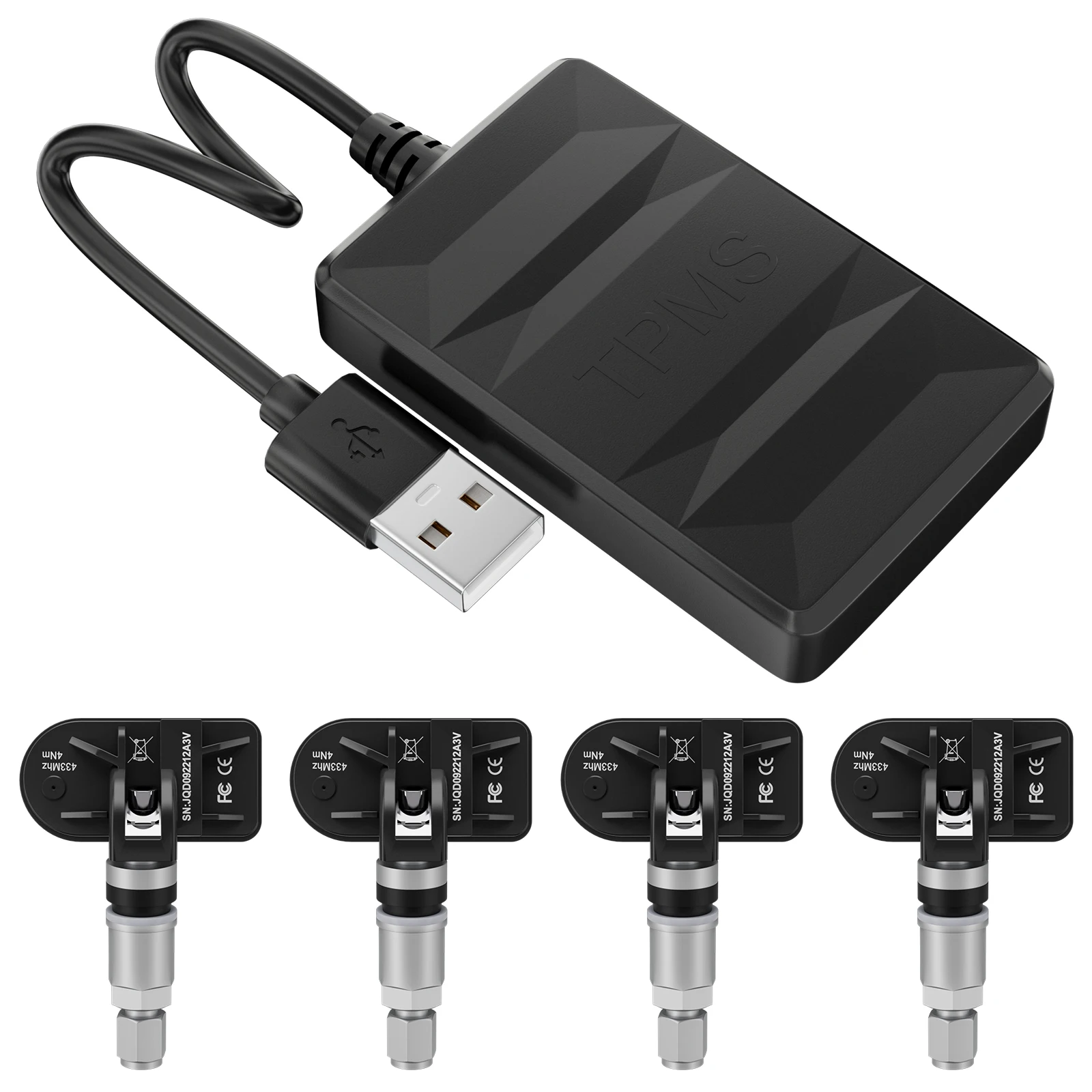 Car TPMS internal sensor tire pressure monitor system USB TPMS Android head unit 8 bar 116 psi android TPMS tire pressure gauge