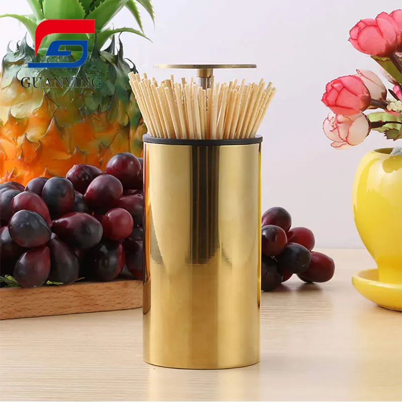 Portable Storage House Toothpick Dispenser Automatic Organizer Holder Container Stainless Steel Toothpick Dispenser