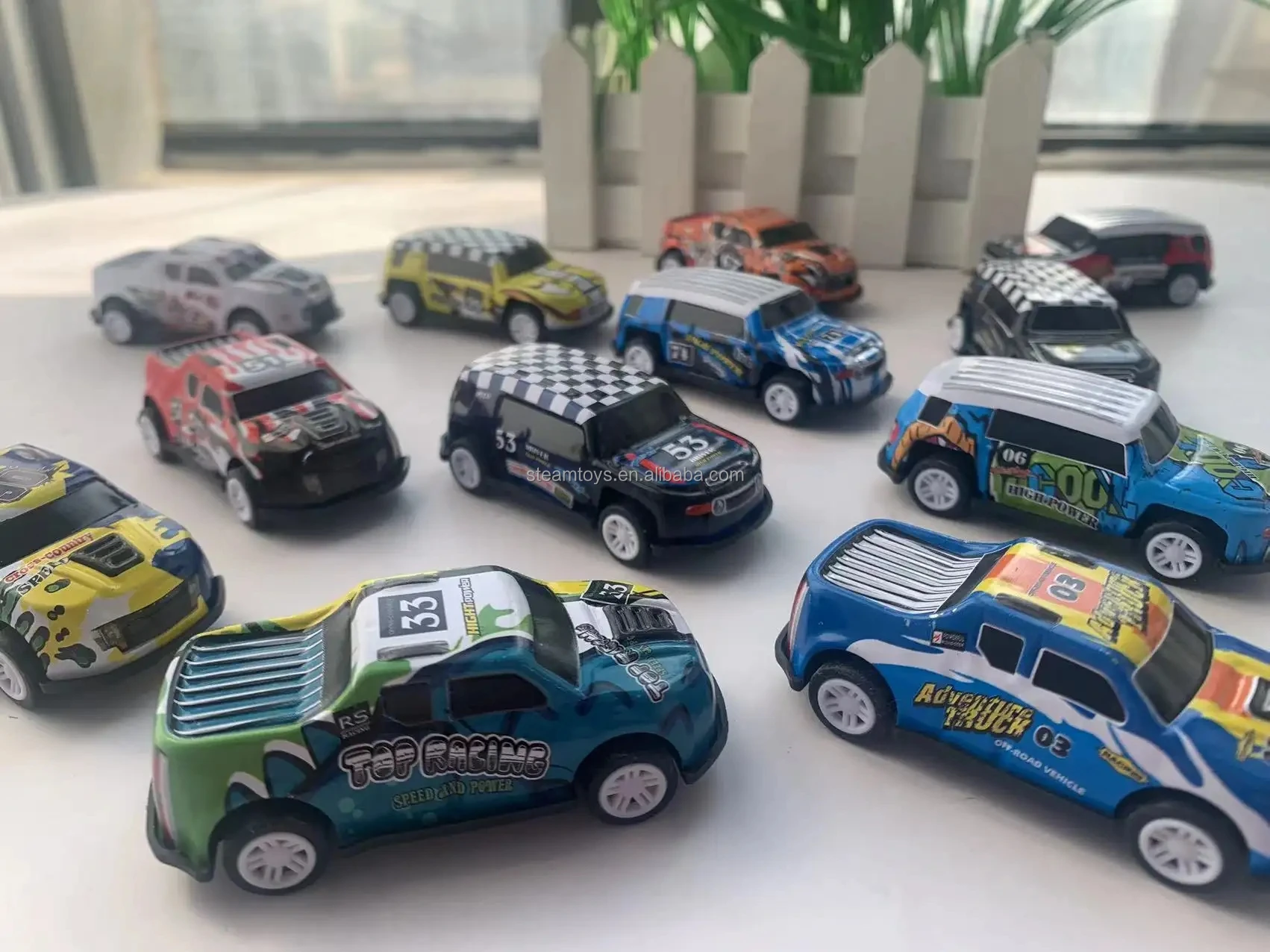 6 Pack Alloy Mini Car Model 1/64 Diecast Vehicles Toys Simulation Pull Back Cross Country SUV Car Truck for Kids Gift Car Toys