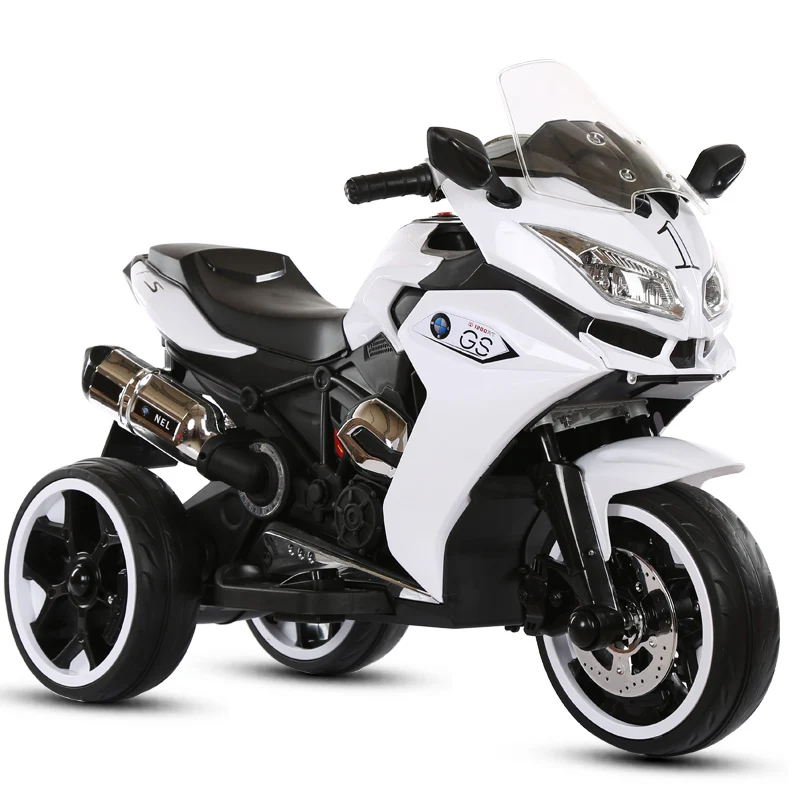 Amazon hot selling 4 wheel luminous electric colorful plastic child electric motorcycle toy car