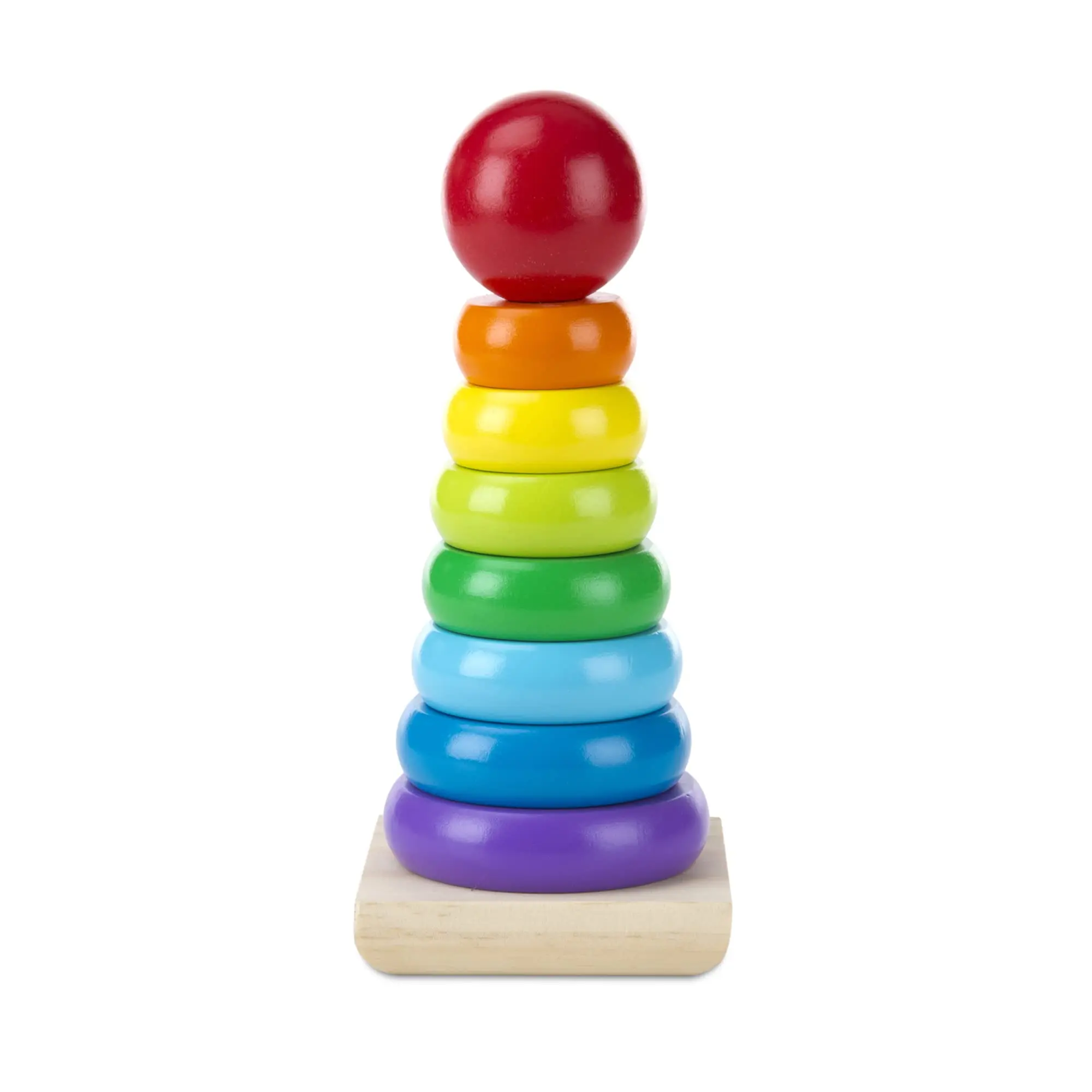 Wooden Stacker with Colorful Rainbow Ring - The Very Hungry Caterpillar, Sorting and Stacking Solid Wood Educational Development