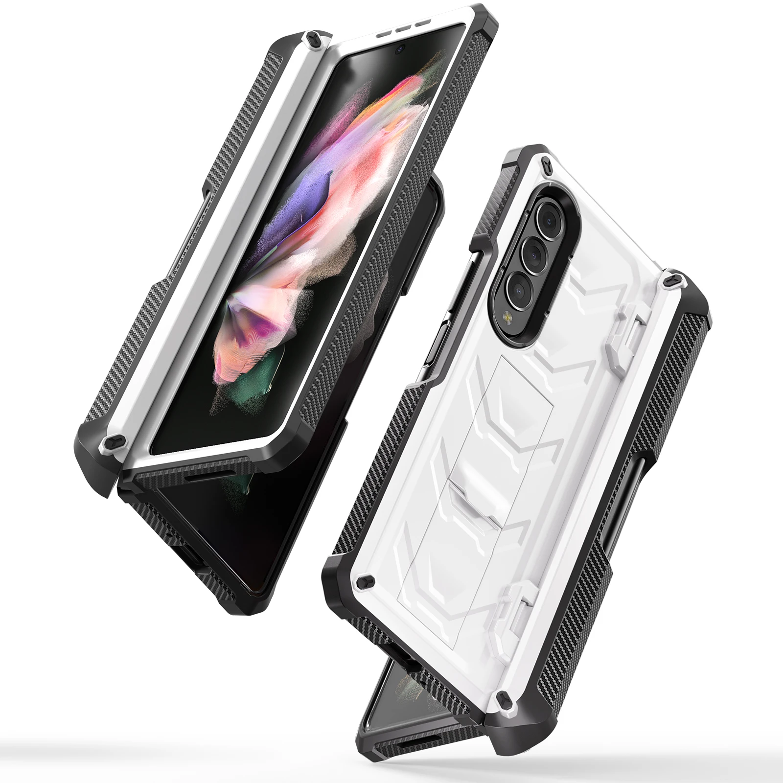 New Armor Phone Case For Galaxy Z Fold 3 5G Hard PC Folding mobile Case For Samsung Z Fold 4 5G back cover