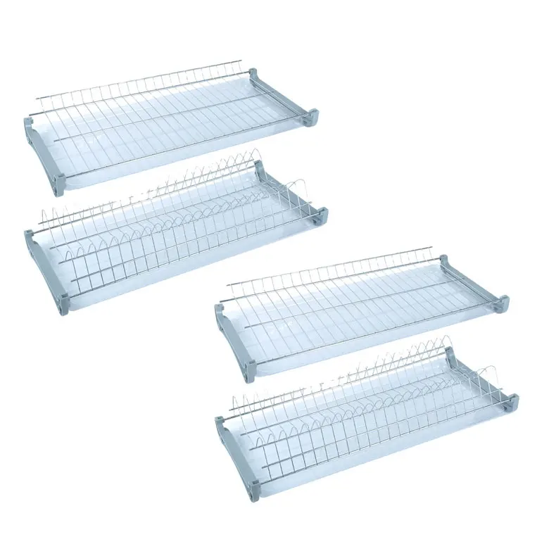 Wire plastic tray steel dish drainer commercial double kitchen dish drying racks VT-09.001