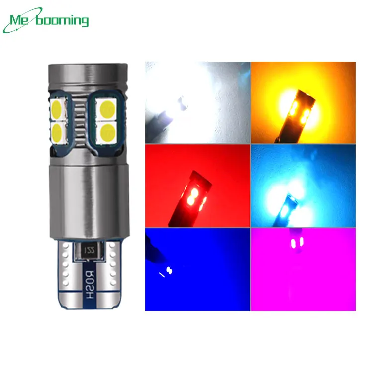  T10 W5W светодиодные лампы 194 168 3030 9SMD авто Интерьер Клин ширина парковки лампочки Автомобильный Стайлинг белого цвета-красный желтый алюминиевая крышка 10В-30 В постоянного