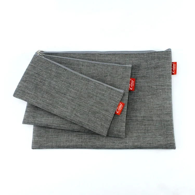 Hot sale fabric canvas gray A4 size package file document bag
