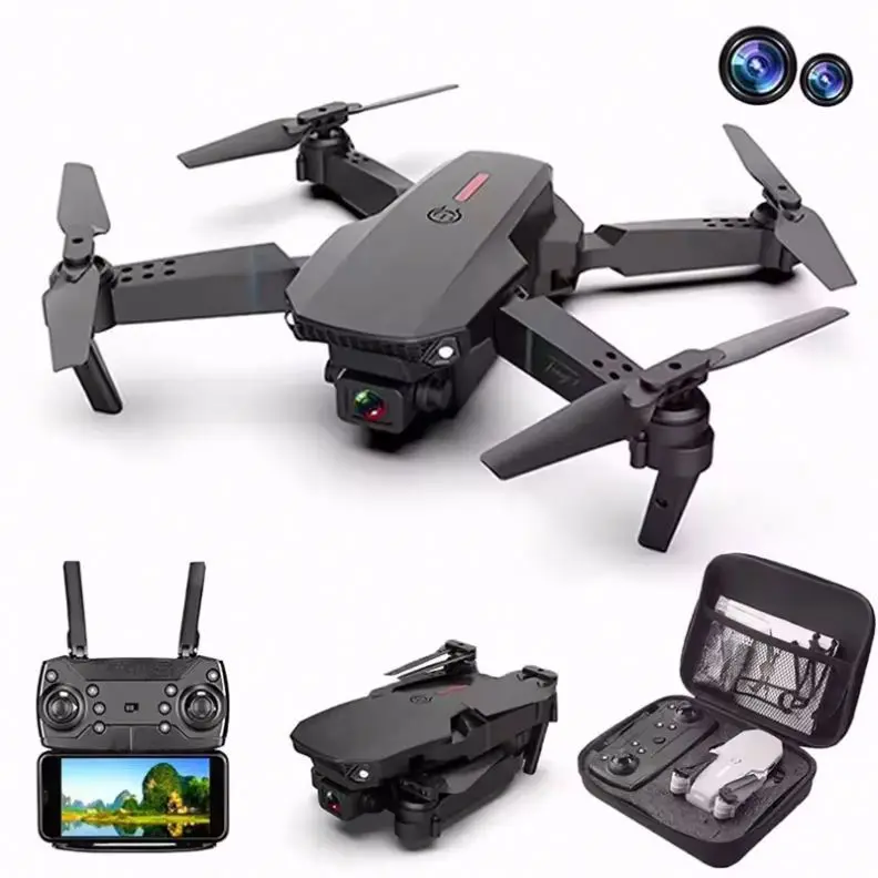 e88 4k HD Dual camera high range drone with gps sa base sata dron dj inspire 2 more combo flight time 45 min