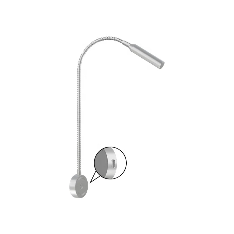 LED Book light Reading Light 12V 24V USB  Gooseneck  Book  Lamp  Touch Dimmer Sensor Switch 2USB