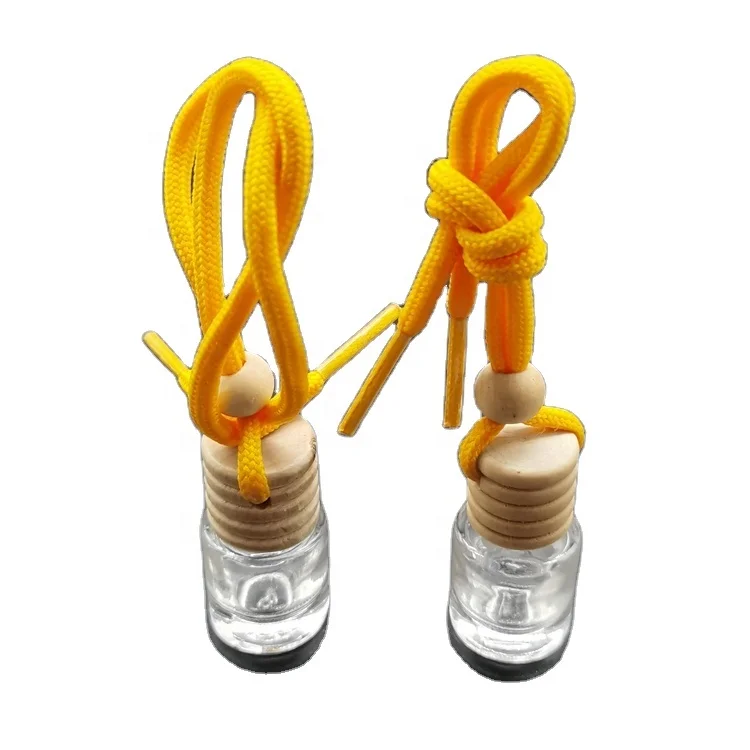 wholesale 5ml round glass bottle perfume diffuser indoor aroma pendant Car air outlet perfume hang