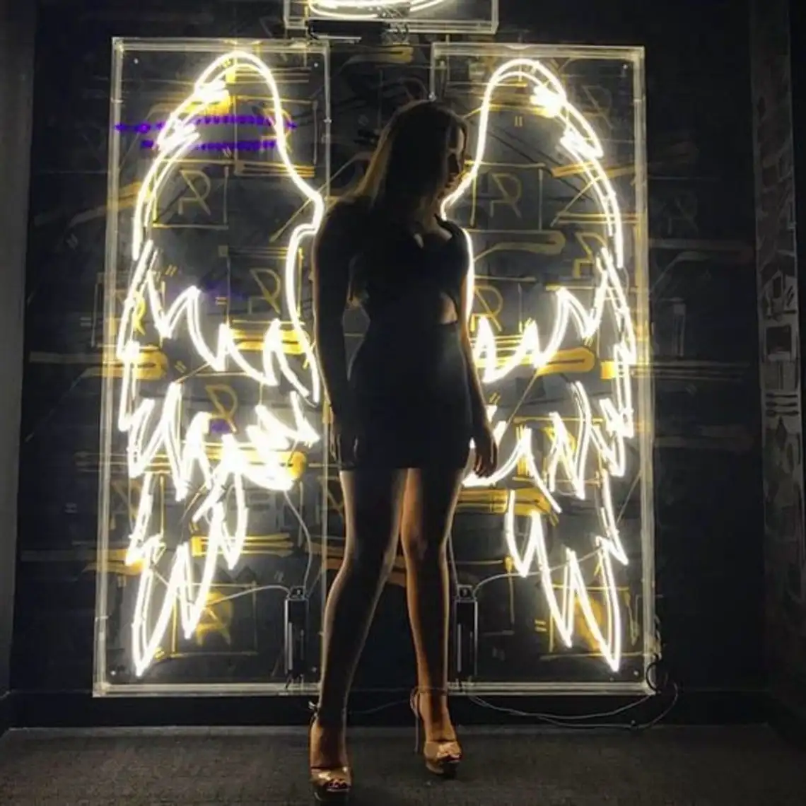  Гибкая акриловая светодиодная неоновая вывеска Wings Angel для бара свадебное