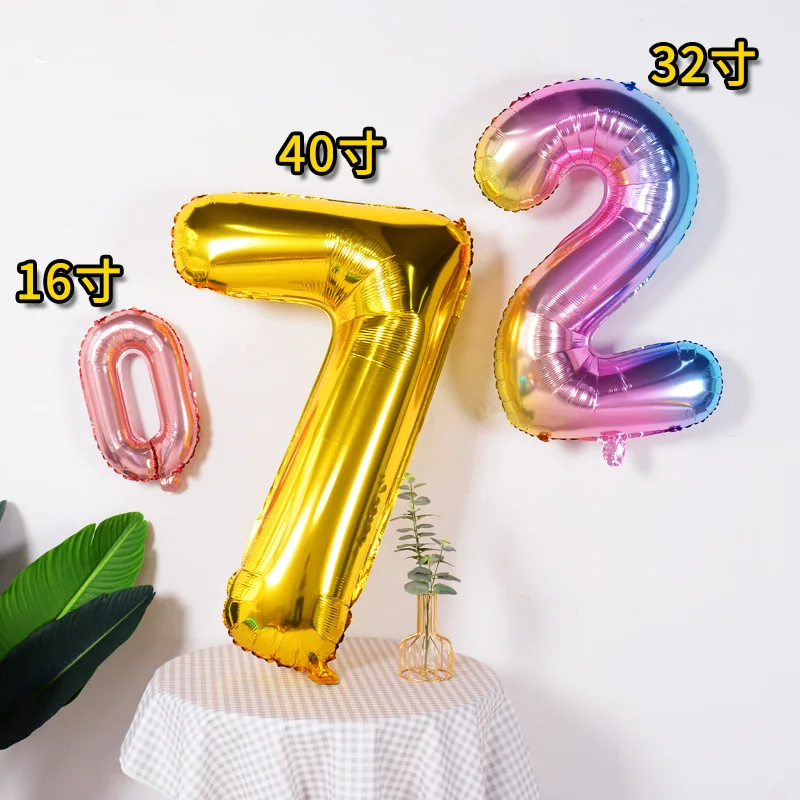 Wholesale 16 Inch Thin Individual Paper Card Package 0-9 Aluminum Foil Number Balloon For Birthday Party