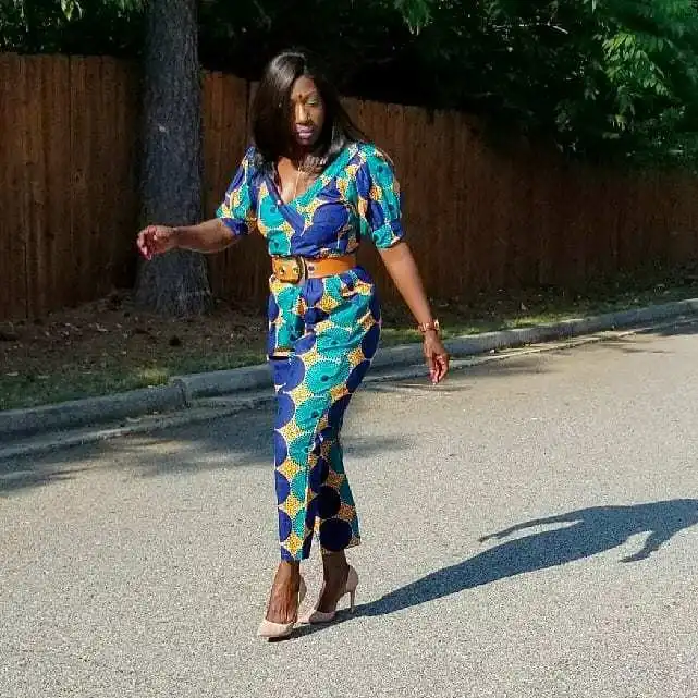 sexy jumpsuit Pantalons Autumn Africa digital printing nightclub Lantern Sleeve off shoulder one-piece pants waist