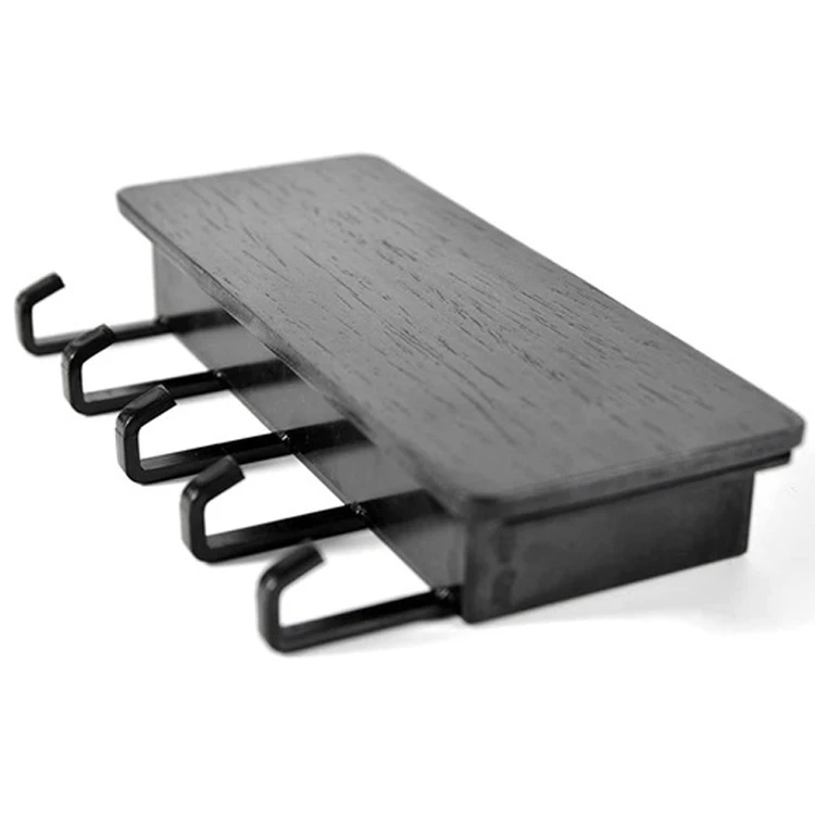 
Home Decor 5 Hooks Key Magazine Book Storage Box Hanger Picture Organizer Shelf Bedroom Plastic Coat Wall Wooden Hooks 