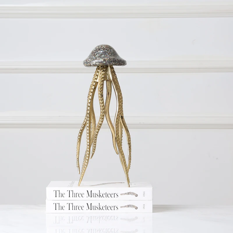 Nordic decoration home art craft resin interior shell octopus pieces for decoration