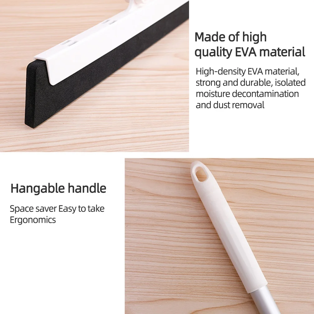 BAOYOUNI Extendable Aluminum Sweeper Retractable Floor Water Squeegee with Replaceable Foam Wiper for Garage Tile Window Dust