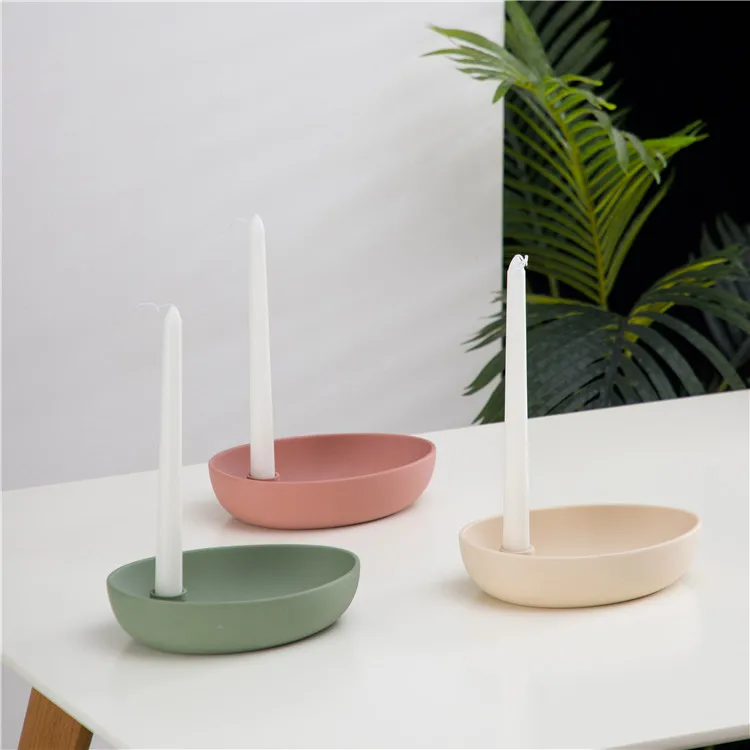 Fine Tea Light Decorative Candlestick Nodic Style Votive Ceramic Candle Holder With Assorted Colors