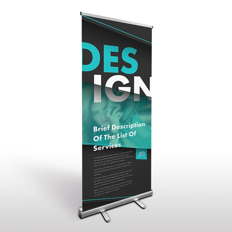 Portable trade show exhibition event aluminum roll up display stand banner