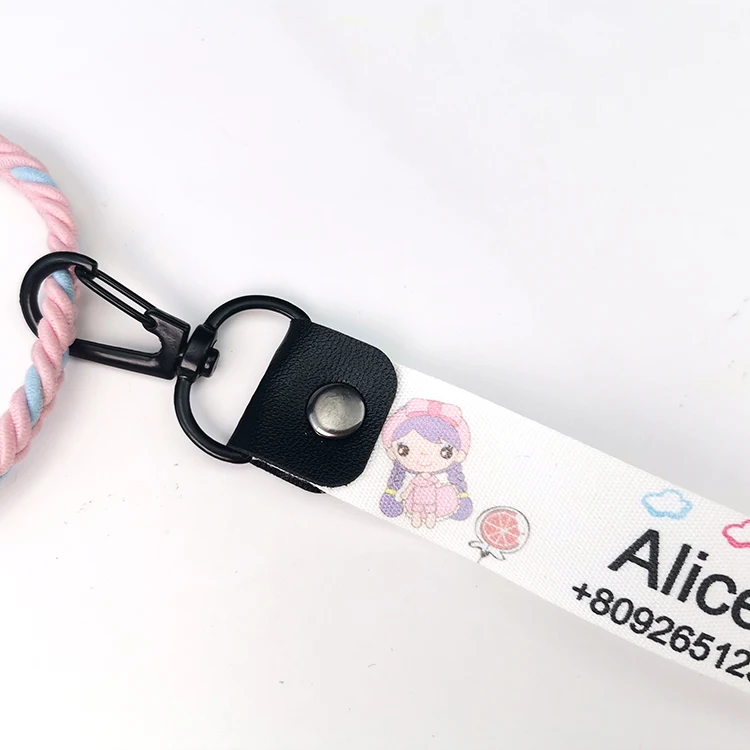 Оптовая продажа, индивидуальная детская идентификационная этикетка, мультяшный узор, черная пряжка с именем