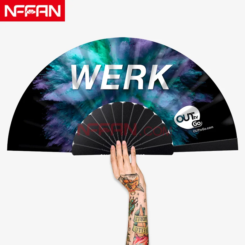 NFFAN Plastic Hand Fans Custom Printed Folding Hand Held Fan Wholesale for Gift