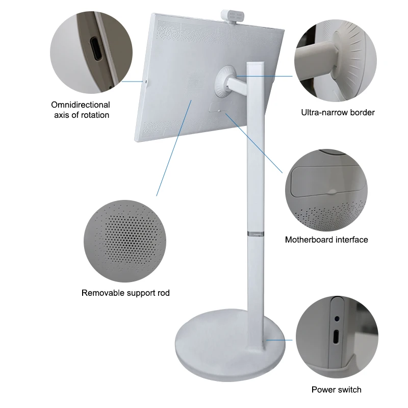 32 Inch Private Capacitive Touch Moving Screen 1920*1080 Usb Ips Lcd Fitness Display Android Monitor With Stand