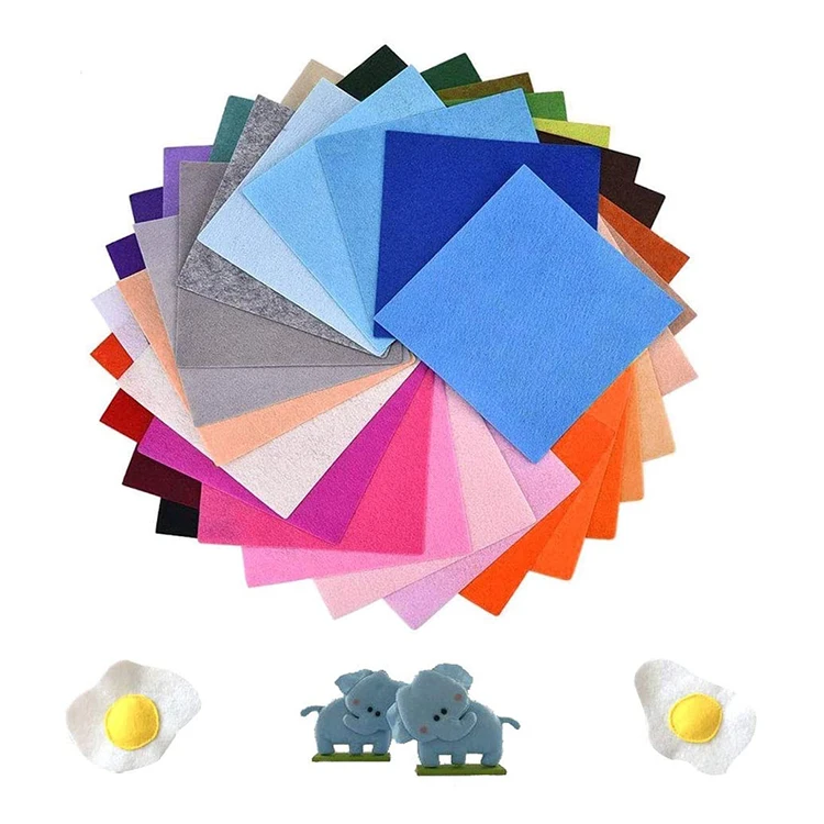 Wholesale colorful nonwoven felt fabric sheet polyester felt fabric for kids DIY craft