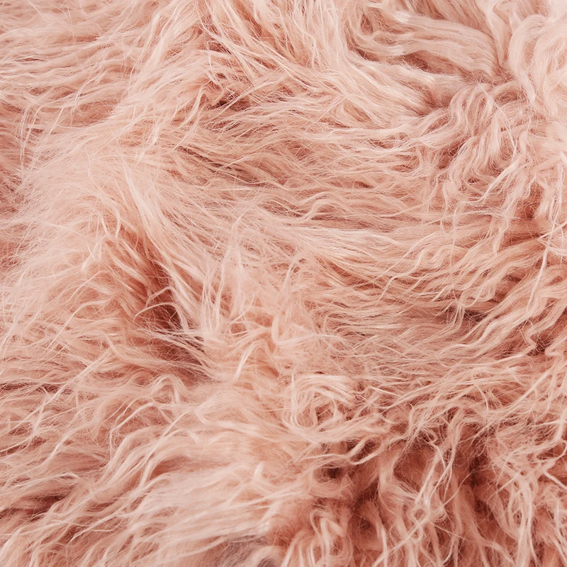 Factory Direct Customize color long pile artificial mongolian fur fabrics high quality curly faux fur fabric
