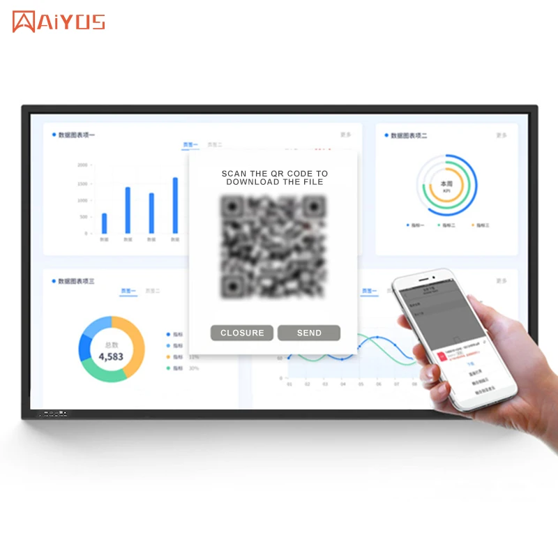 75 inch China interactive whiteboard infrared Multi finger touch ultra slim aluminum frame smart boards for school/office