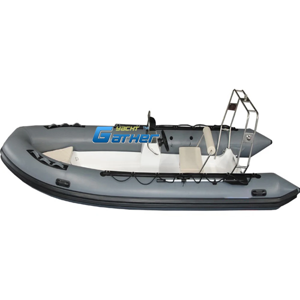 RIB520A hypalon rigid bottom inflatable boat grey color for sale customization acceptable