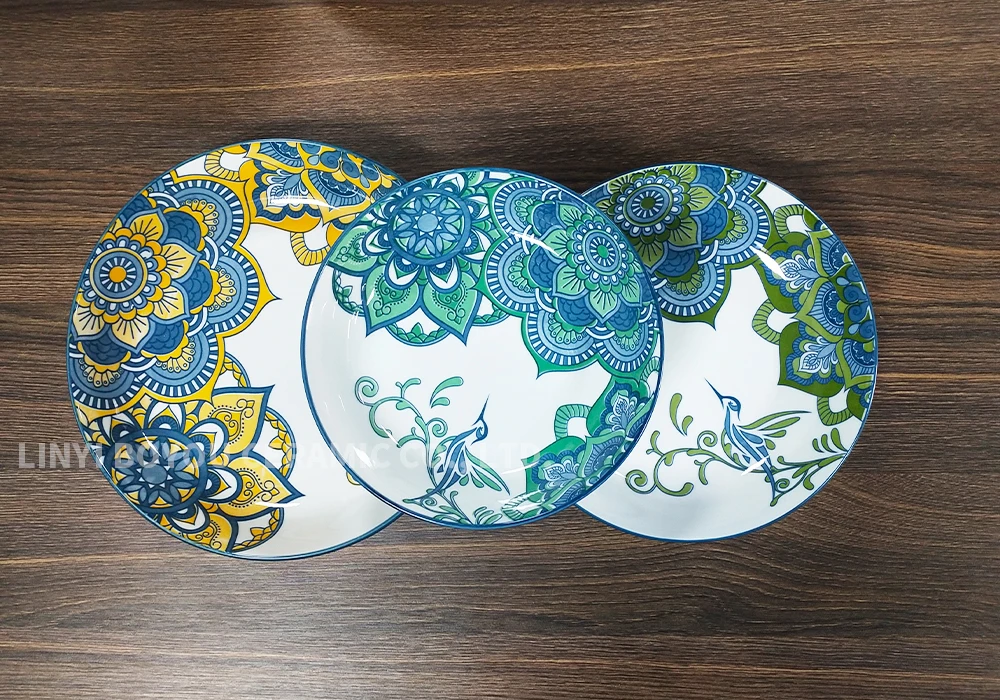 Very beautiful design, low price pad printing porcelain plate high quality ceramic tableware accept wholesale