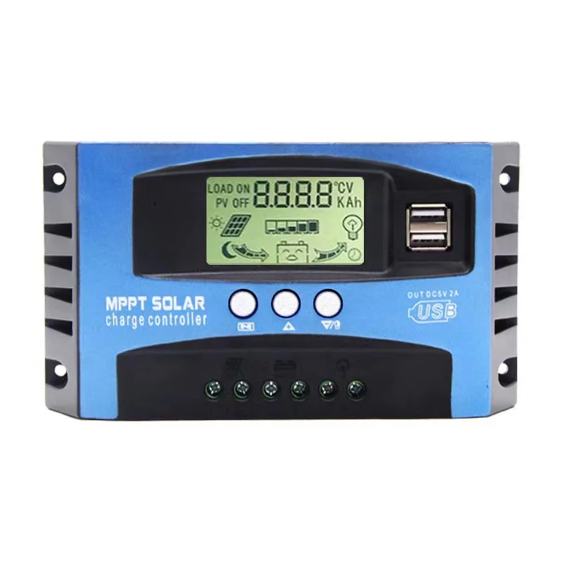 PWM 12V/24VDC двойной USB ЖК-дисплей солнечная панель регулятор батареи с нагрузкой 100A 60A 50A 40A 30A MPPT контроллер солнечного заряда