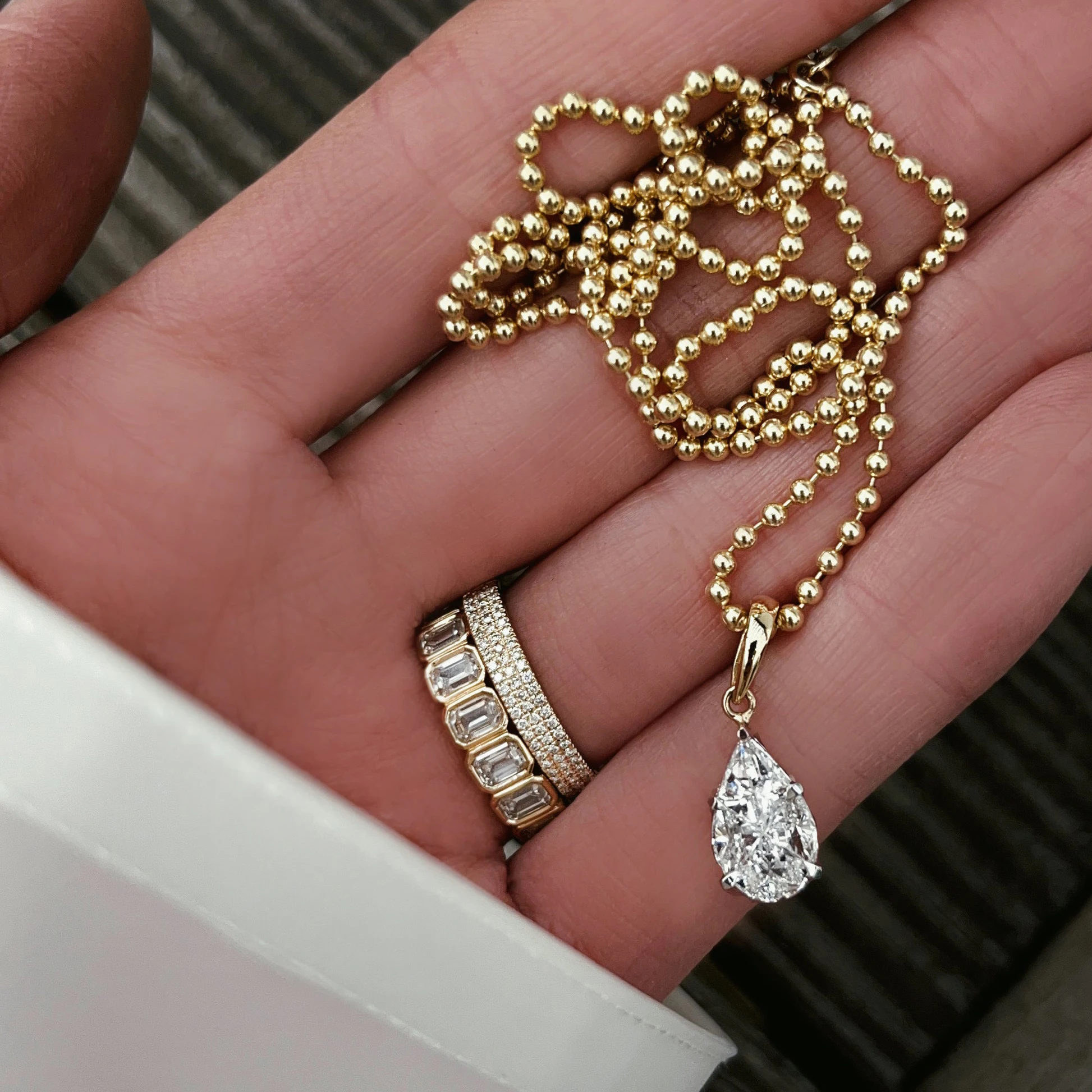 Slovehoony 925 Sterling Silver Cubic Zirconia Waterdrop Pendant Necklace Gold Plated Custom Pear Personalized Necklace For Girl