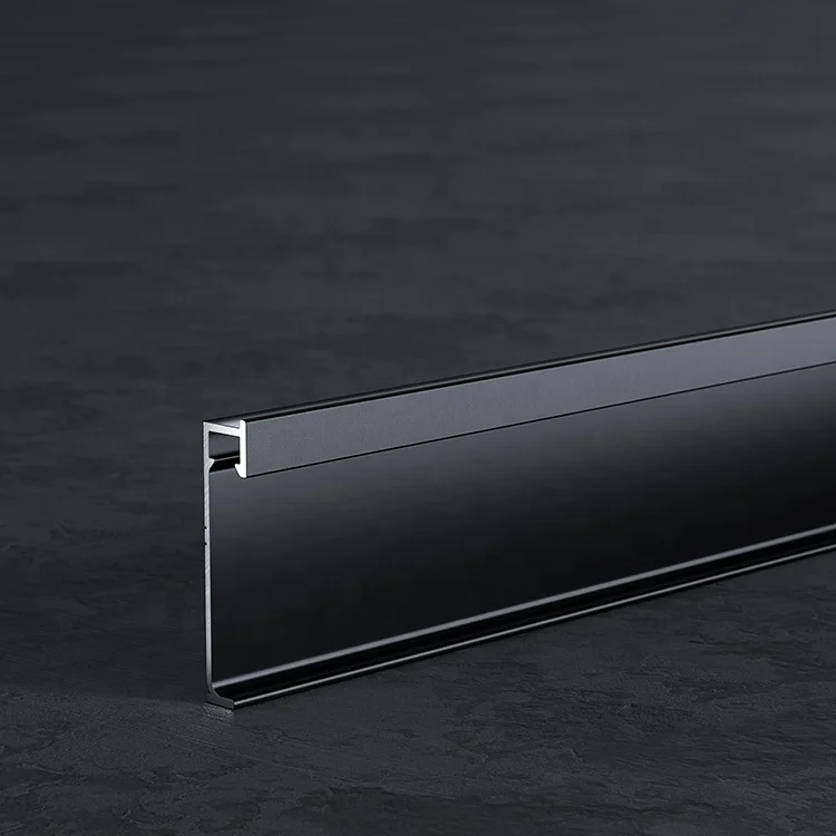 High-end Guangdong Quality Hot Sale Anodized Black White Gold LED Alu Baseboard and Aluminium led  skirting profile for wall