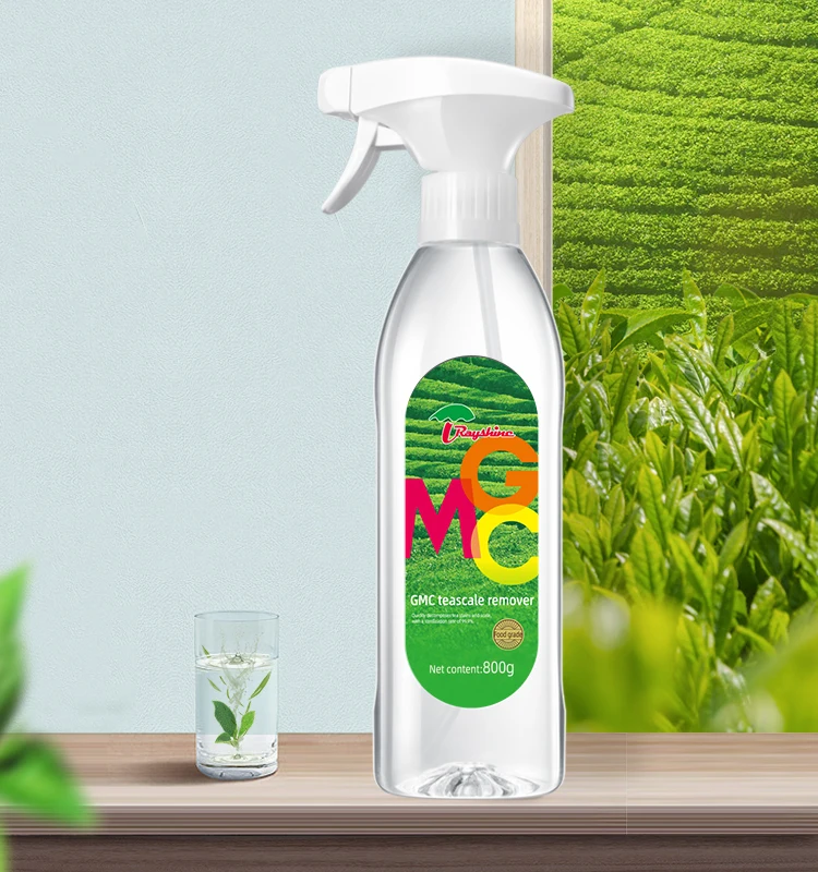 Rayshine Custom Dishes Tea Cup Pot Kettle washing Cleaning Liquid Red Green Tea Stain Mark Removal Detergent 800 ml