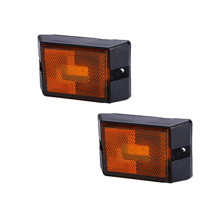 HST-20118 12V/24V Amber Reflex 3 Diodes LED Side Marker Light DOT Waterproof with Reflector Trailers Camper RV Clearance Light