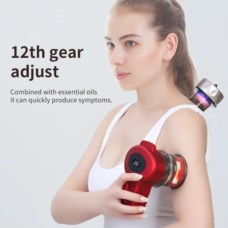 12 Gear Smart Electric Vacuum Cupping Massager with Red Light Therapy Gus sha Massage Device