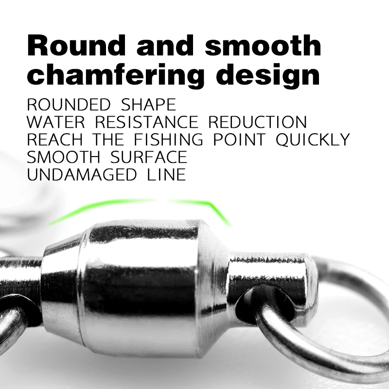 Wholesale Stainless Steel Ball Bearing Fishing Swivels with Connector Solid Rings
