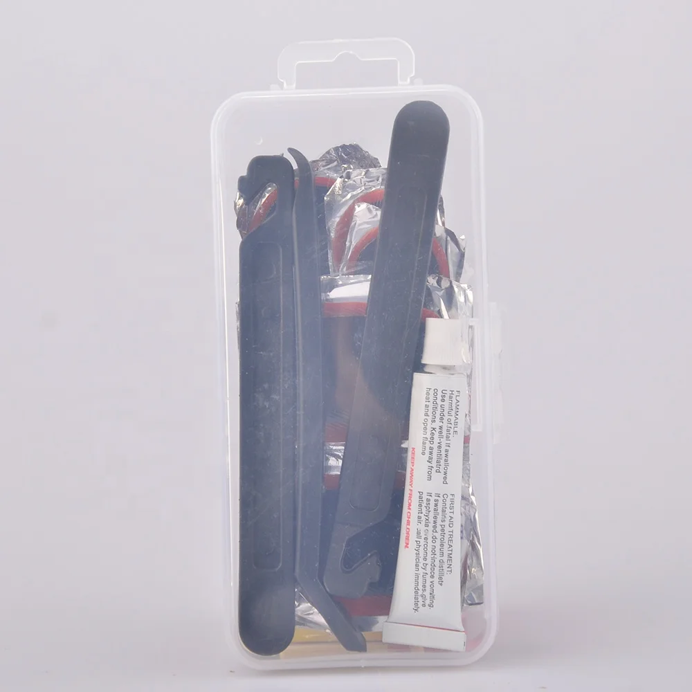 Bike Inner Tire Patch with 11 PCS Vulcanizing Patches Metal Rasp and and Lever for Motorcycle BMX Bicycle Repair Kit