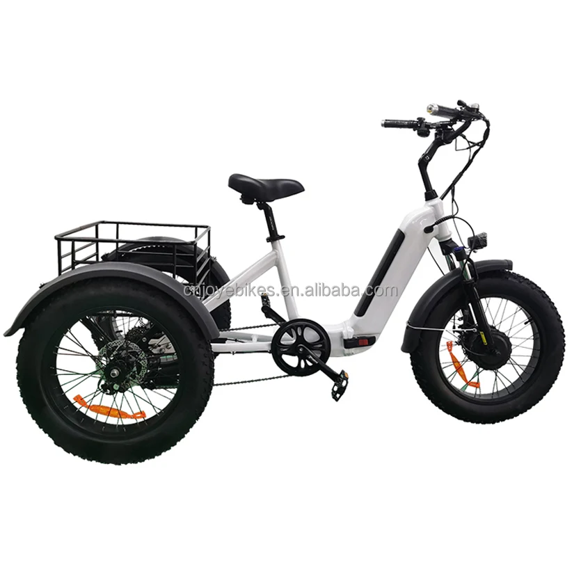 Joyebikes 48 в 500 Вт Мощный складной Электрический трицикл для взрослых 3-колесный моторизованный велосипед с большими колесами