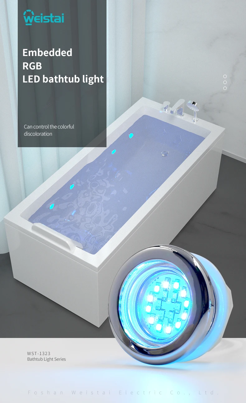 waterproof underwater ABS RGB frost plastic LED  hottub lamp Spa whirlpool light bathtub lights foot basin tub lamp