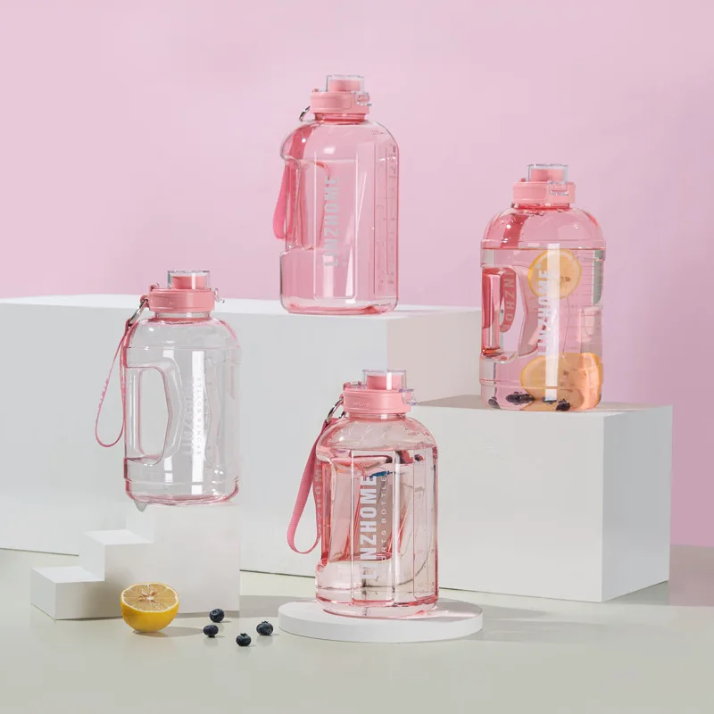 Summer New 1.7/2.7L Large Capacity Gym Plastic TonTon Bucket Water Jug Sport Fitness Water Bottle With Scale