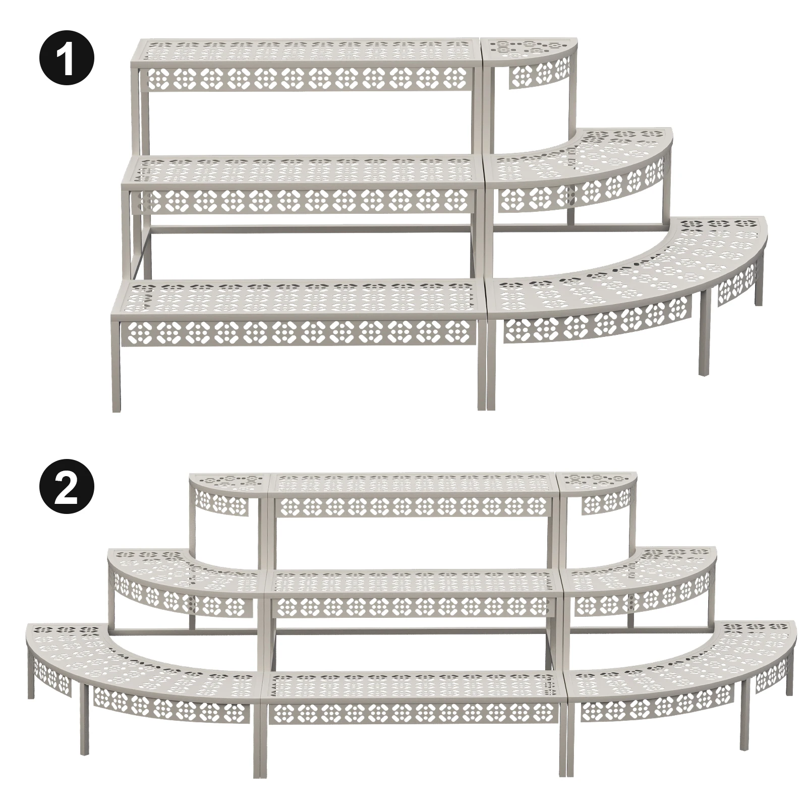 Warehouse Direct Corner Plant Stand Outdoor Metal 3 Tier Shelf Plant Ladder Rack Easy Storage Flower Pot Rack