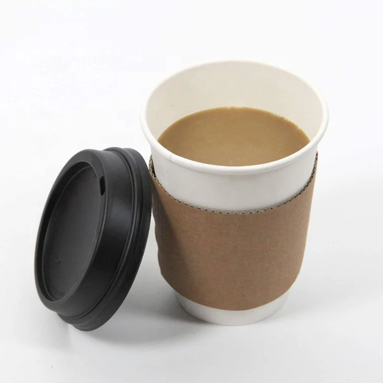 Высококачественный индивидуальный дизайн печати 12oz/16oz/8oz одноразовый горячий напиток кофе крафт Белый Коричневый Бумажный стакан с крышкой и рукавом