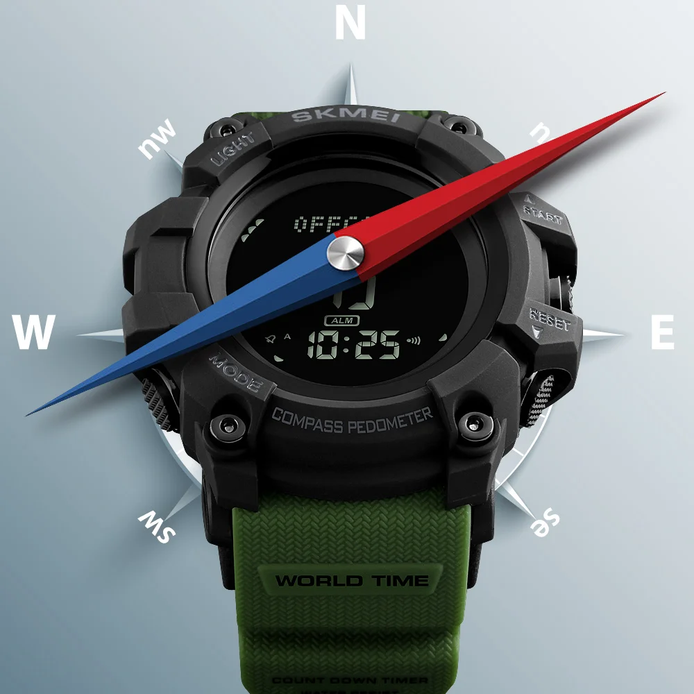 Skmei Multifunction Outdoor Watches Hand Clock for Men Compass Sport Outdoor Smart Digital Watch 1356