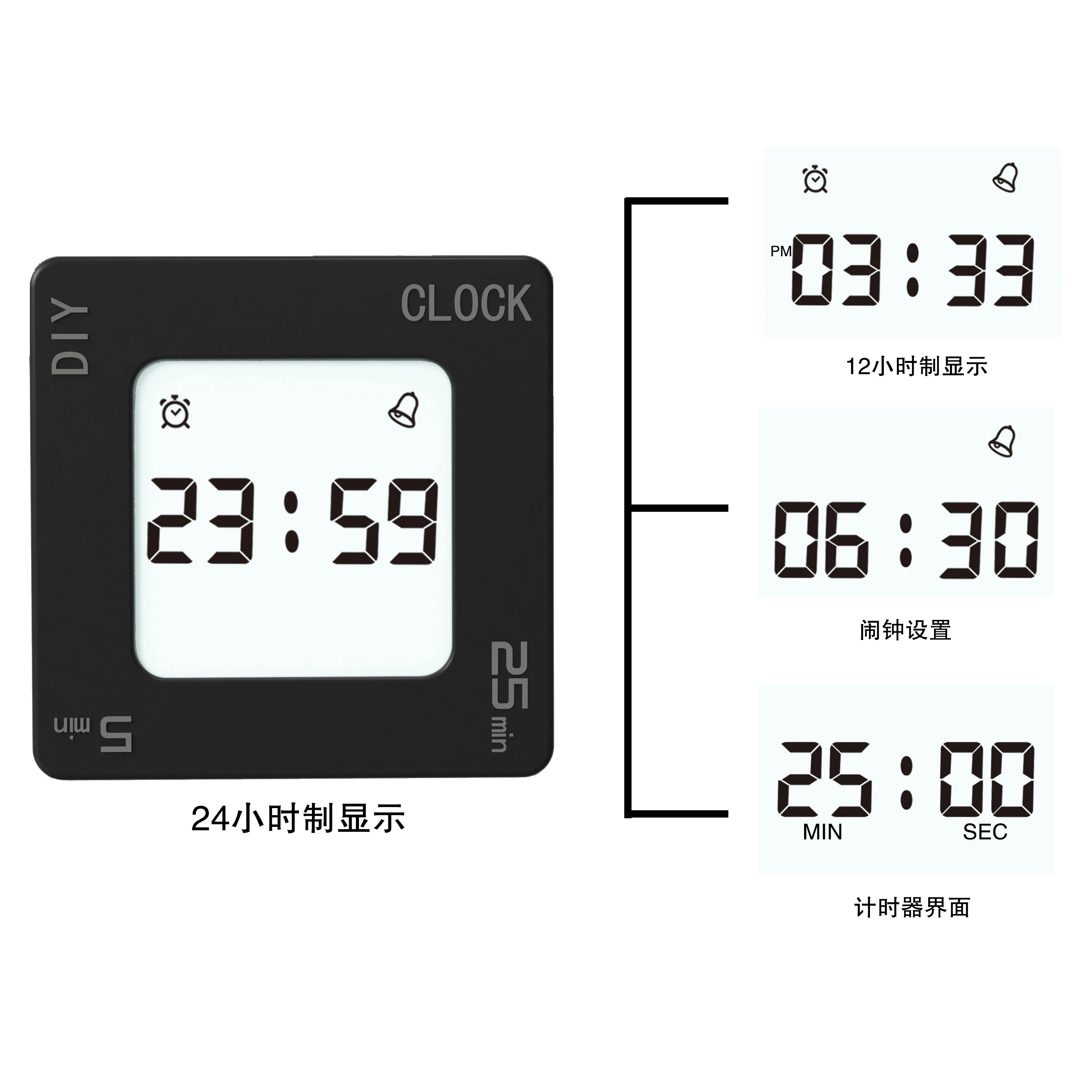2020 May China New Product Creative Table Digital Clock Efficient Alarm Timer